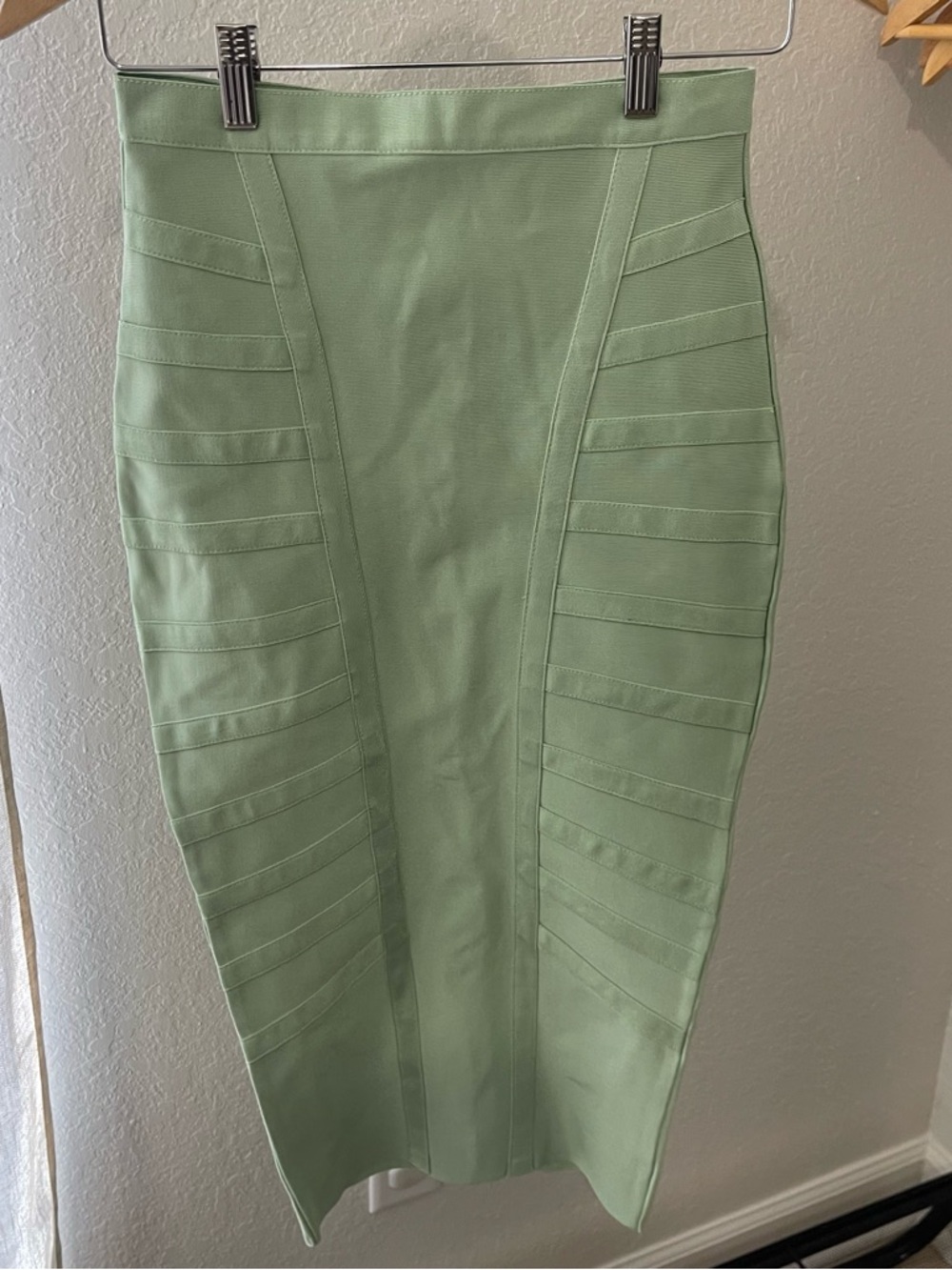 Fashion Nova Sage Green Panel Pencil Skirt